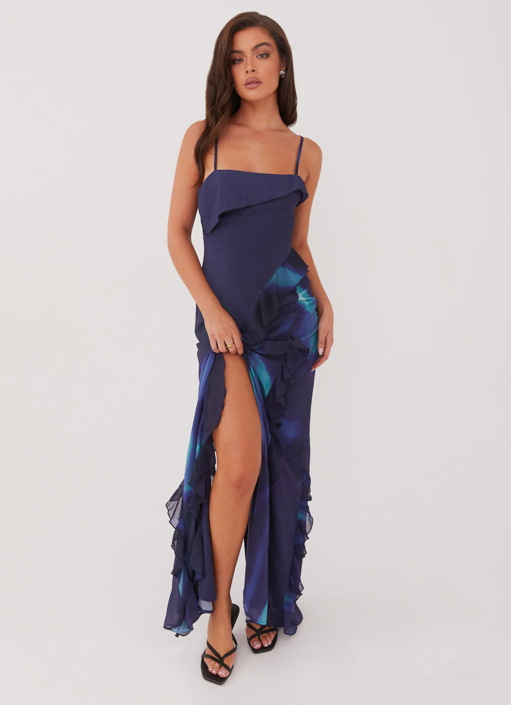Do No Wrong Ruffle Maxi Dress - Cyber Rose