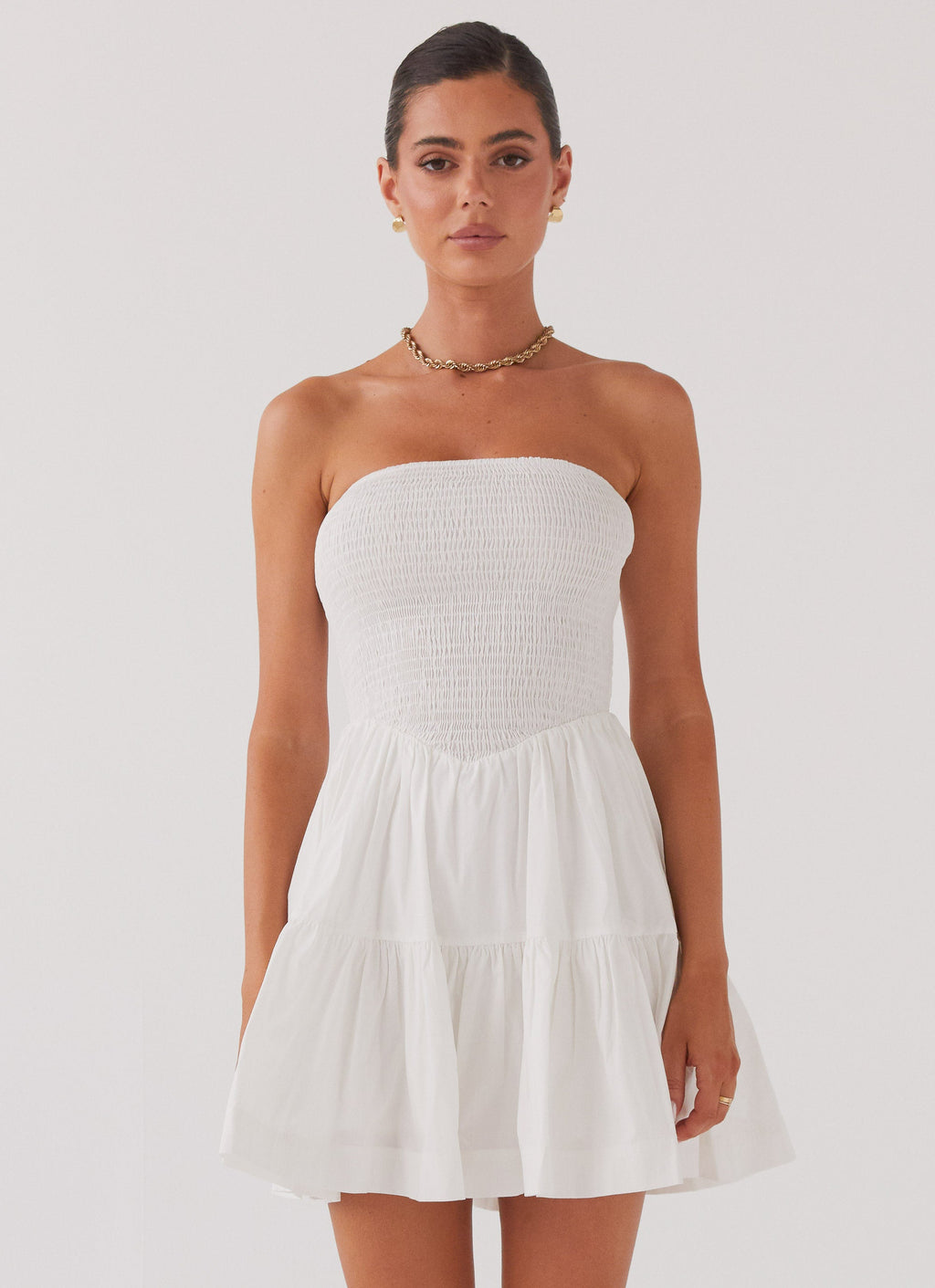 Harper Strapless Mini Dress - White