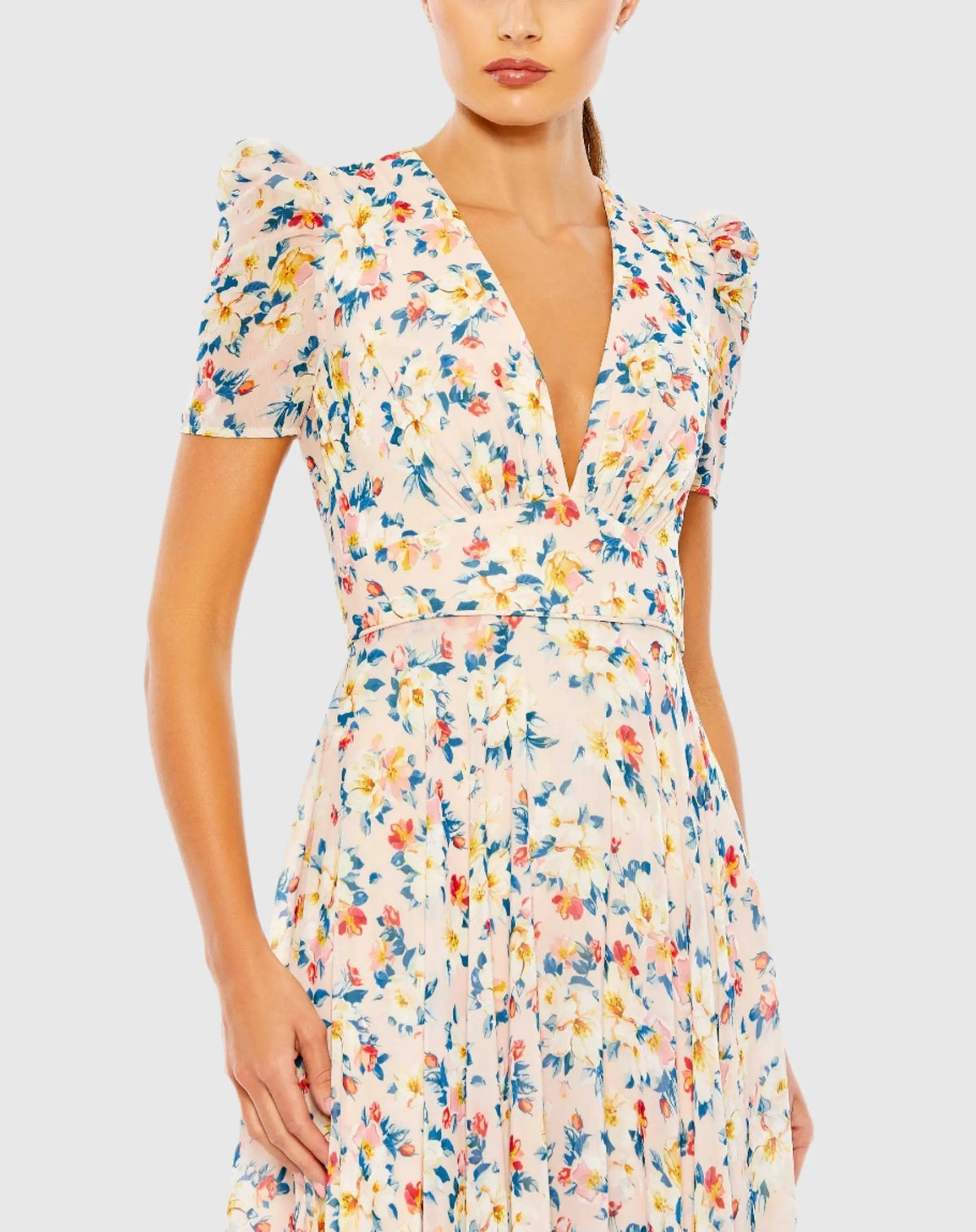 Women's Pink Dress Floral - Pink Chiffon
