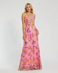 Women's Pink Dress Lace Floral - Pink Sequin
