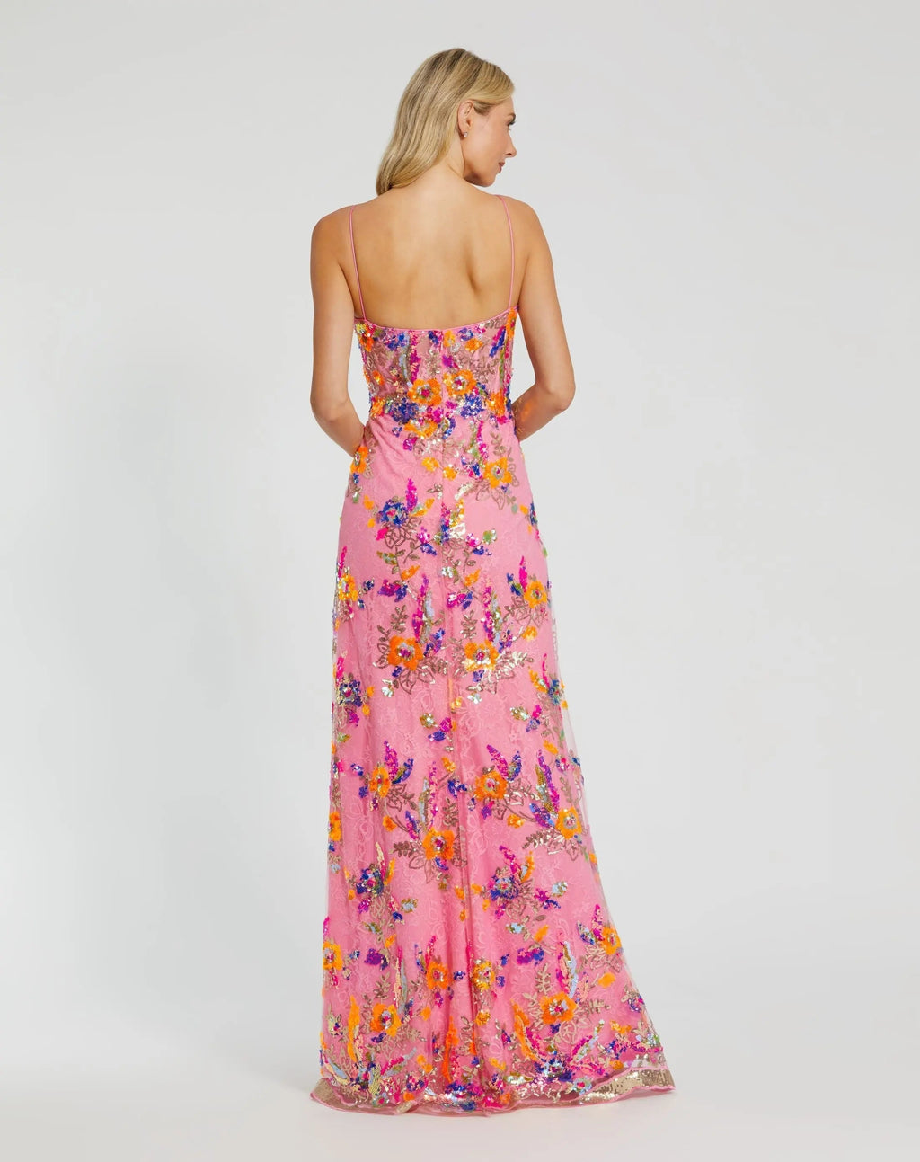 Women's Pink Dress Lace Floral - Pink Sequin