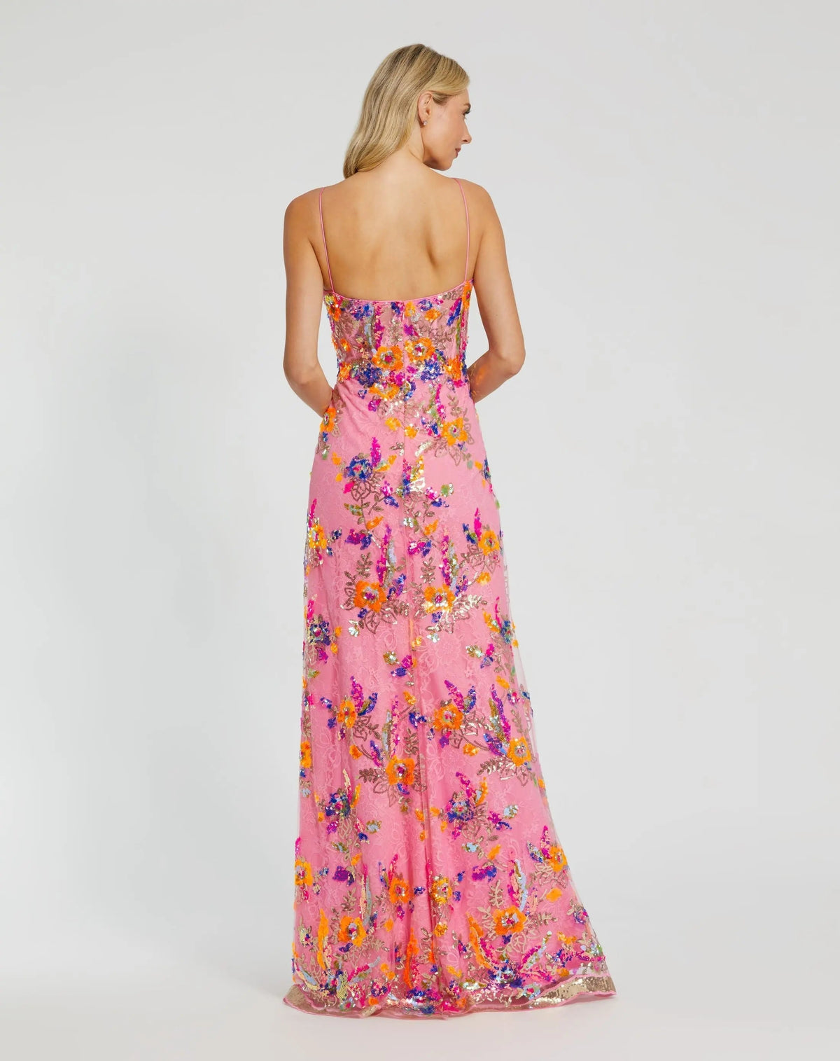 Women's Pink Dress Lace Floral - Pink Sequin