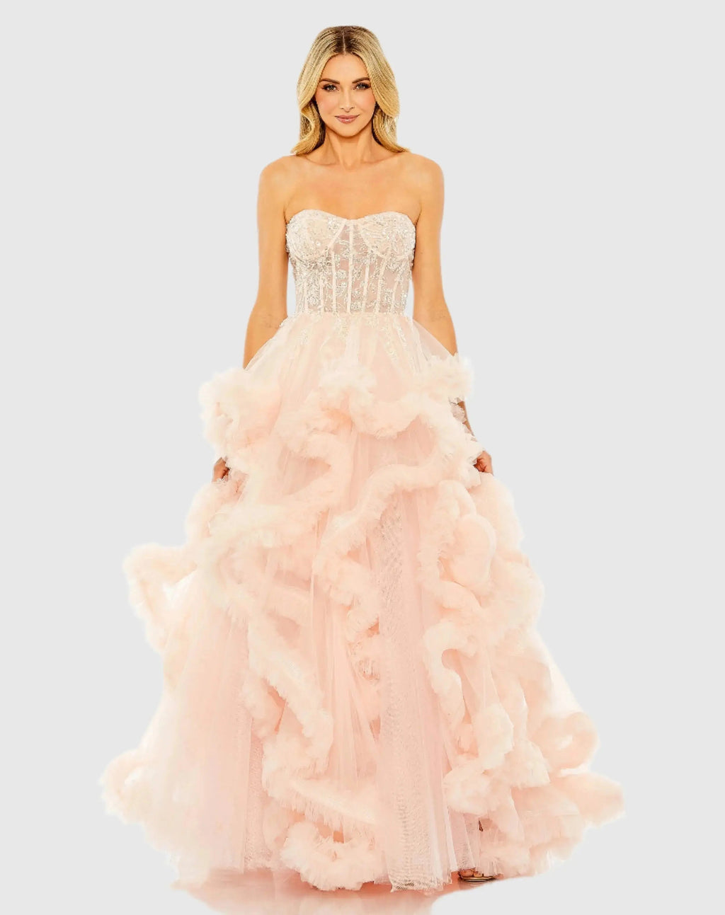 Women's Dress Strapless - Layered Gown