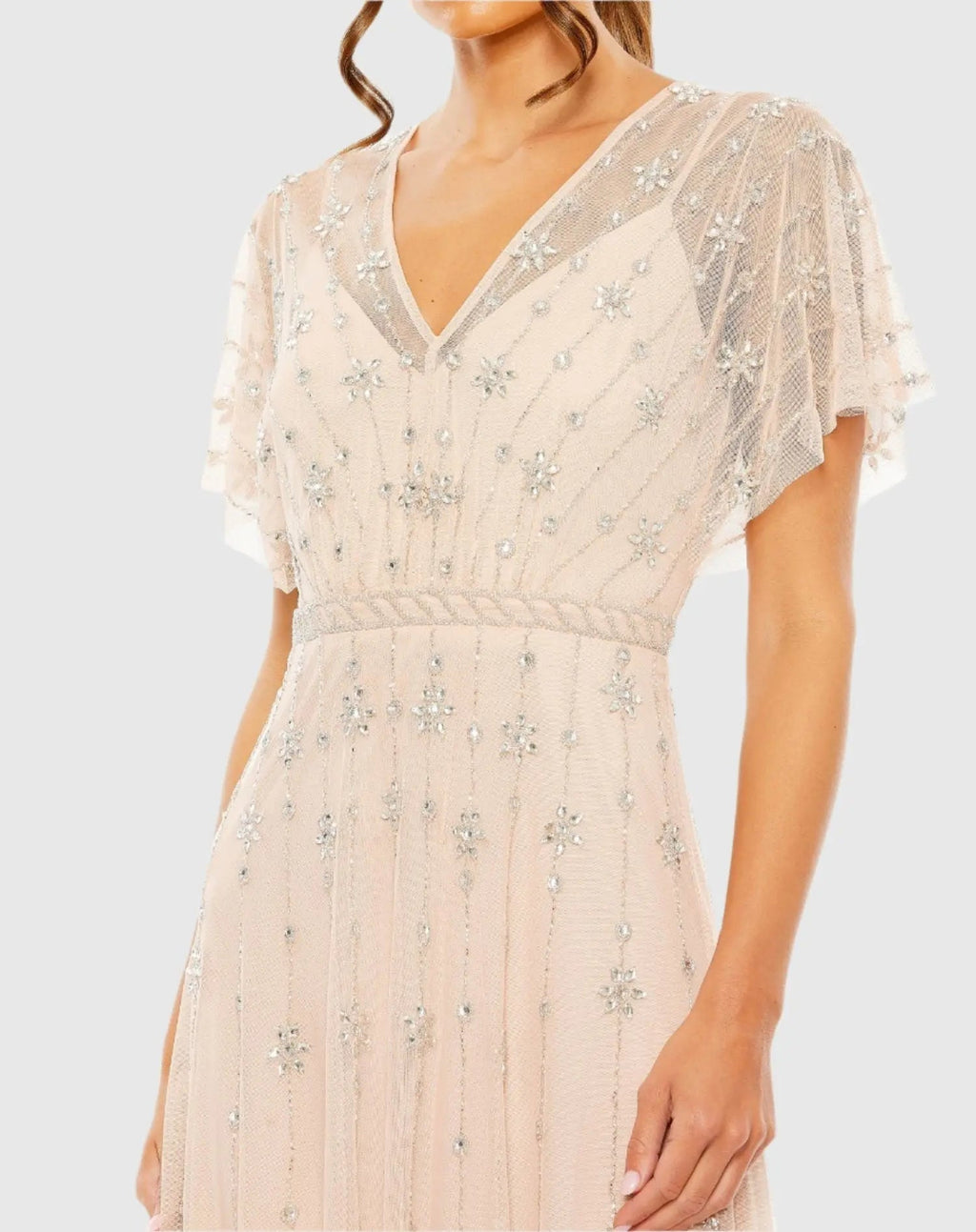 Women's Pink Dress - Pink Floral Mesh