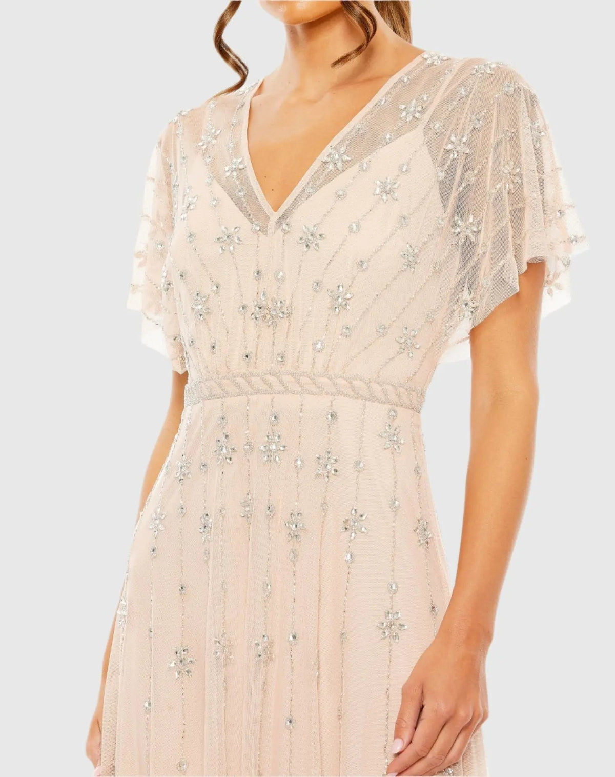 Women's Pink Dress - Pink Floral Mesh