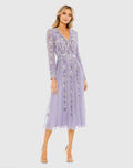 Women's Midi Dress - Sequin Floral