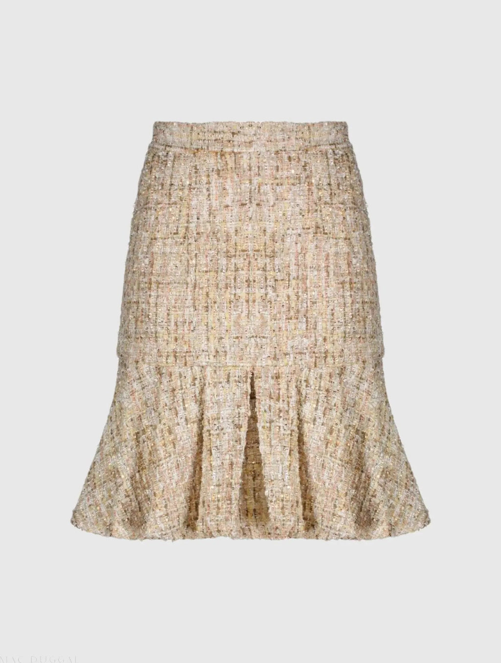Women's Beige Mini Dress - Beige Pleated