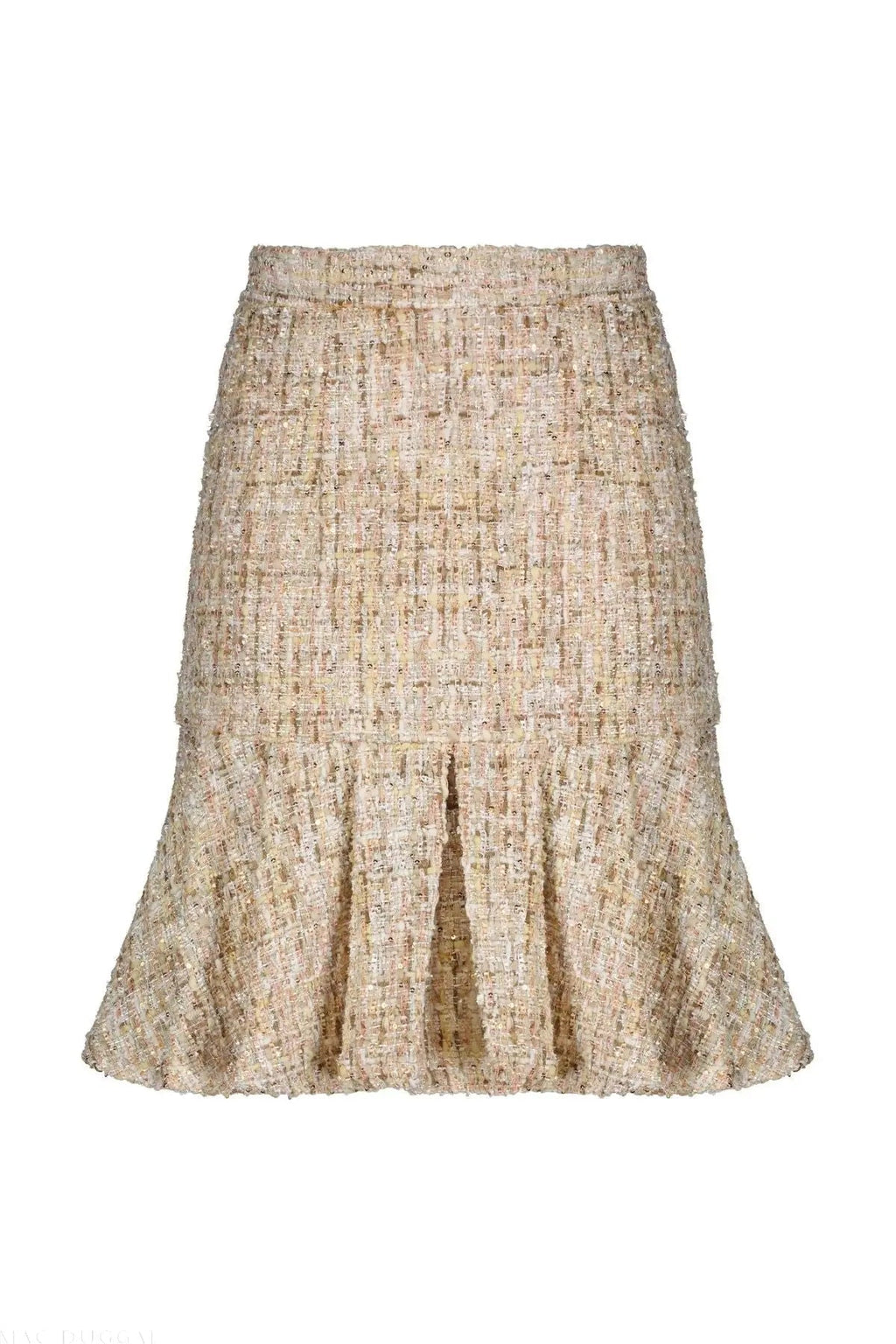Women's Beige Mini Dress - Beige Pleated