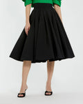 Women's Black Midi Dress - Black Pleated