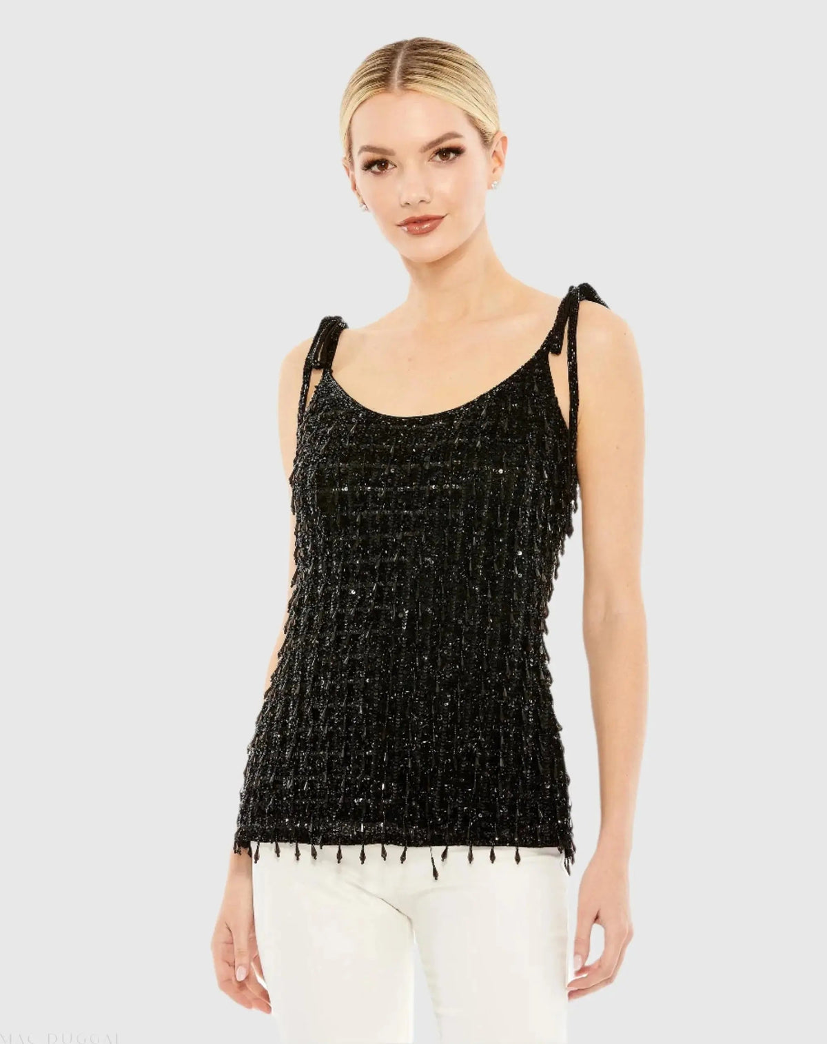 Women's Crystal Embellished Soft Tie Cami Top FINAL SALE