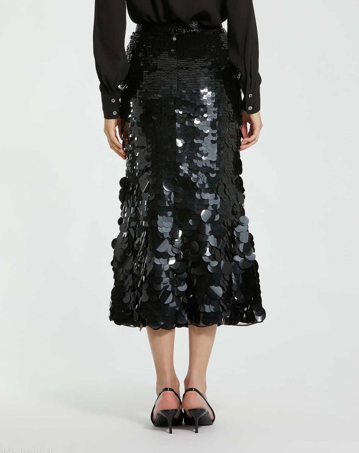Women's Black Midi Dress Sequin - Black