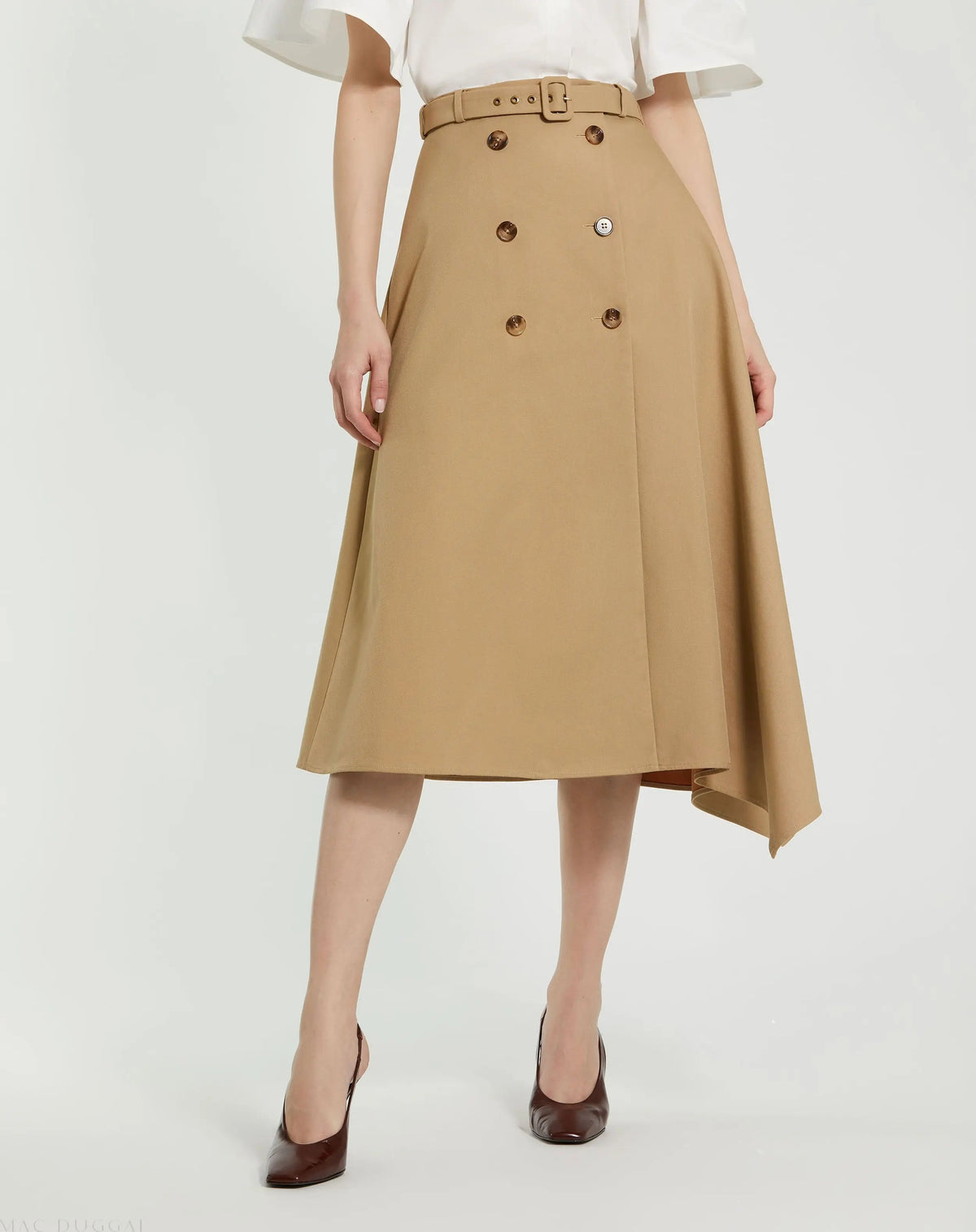Women's Beige Midi Dress - Beige Lace