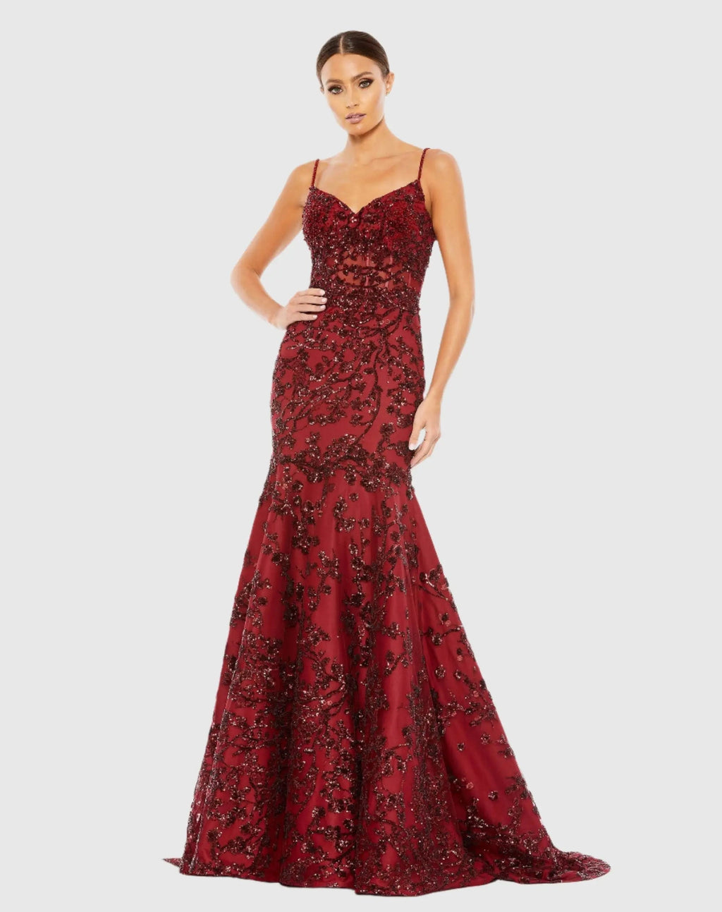 Women's Red Dress Sequin - Black Ruffle