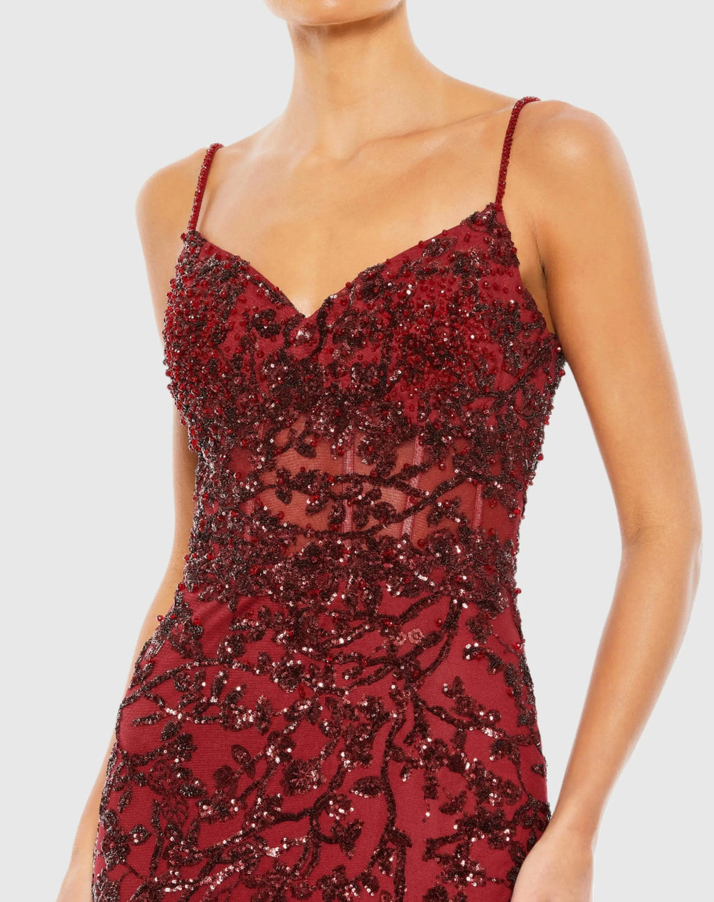 Women's Red Dress Sequin - Black Ruffle