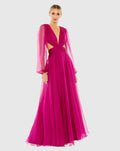 Women's Purple Dress Ruched - Purple Cutout