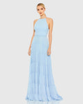Women's Blue Dress - Blue Ruffle Halter