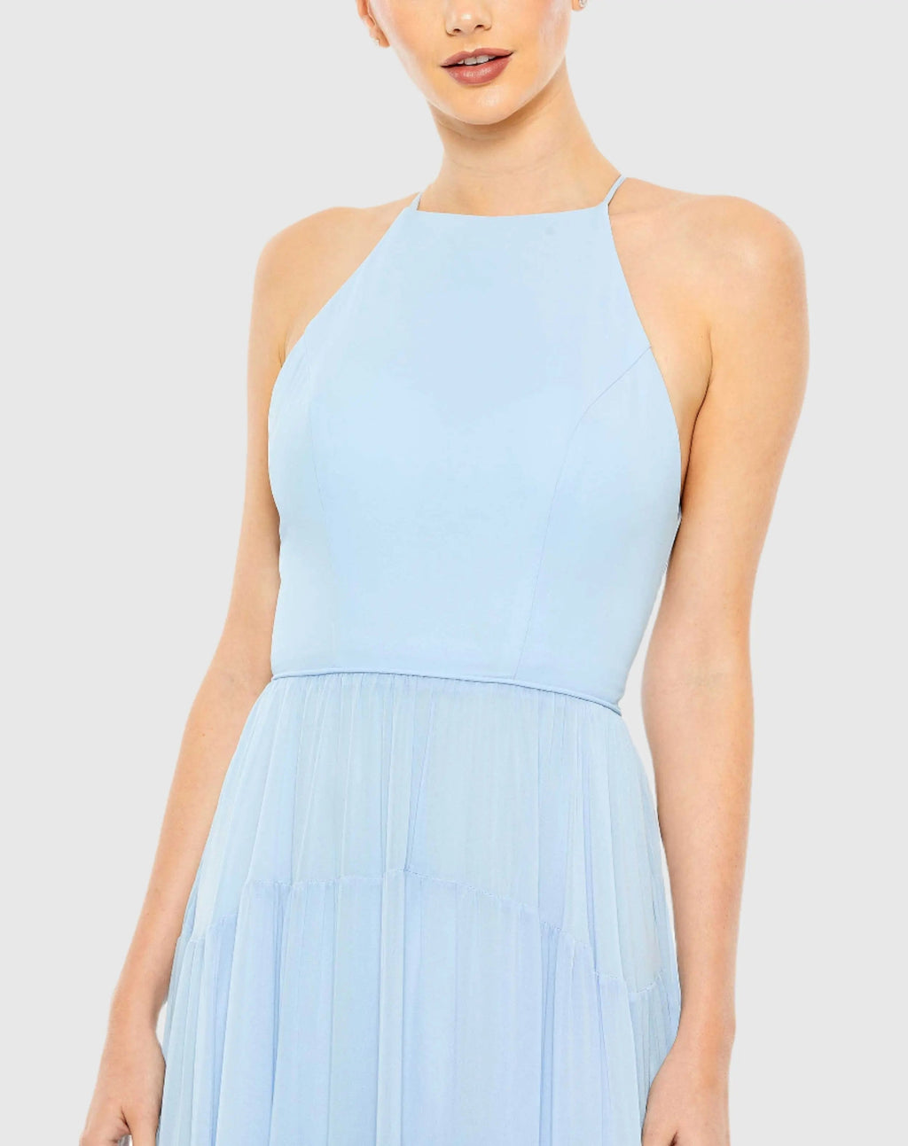 Women's Blue Dress - Blue Ruffle Halter