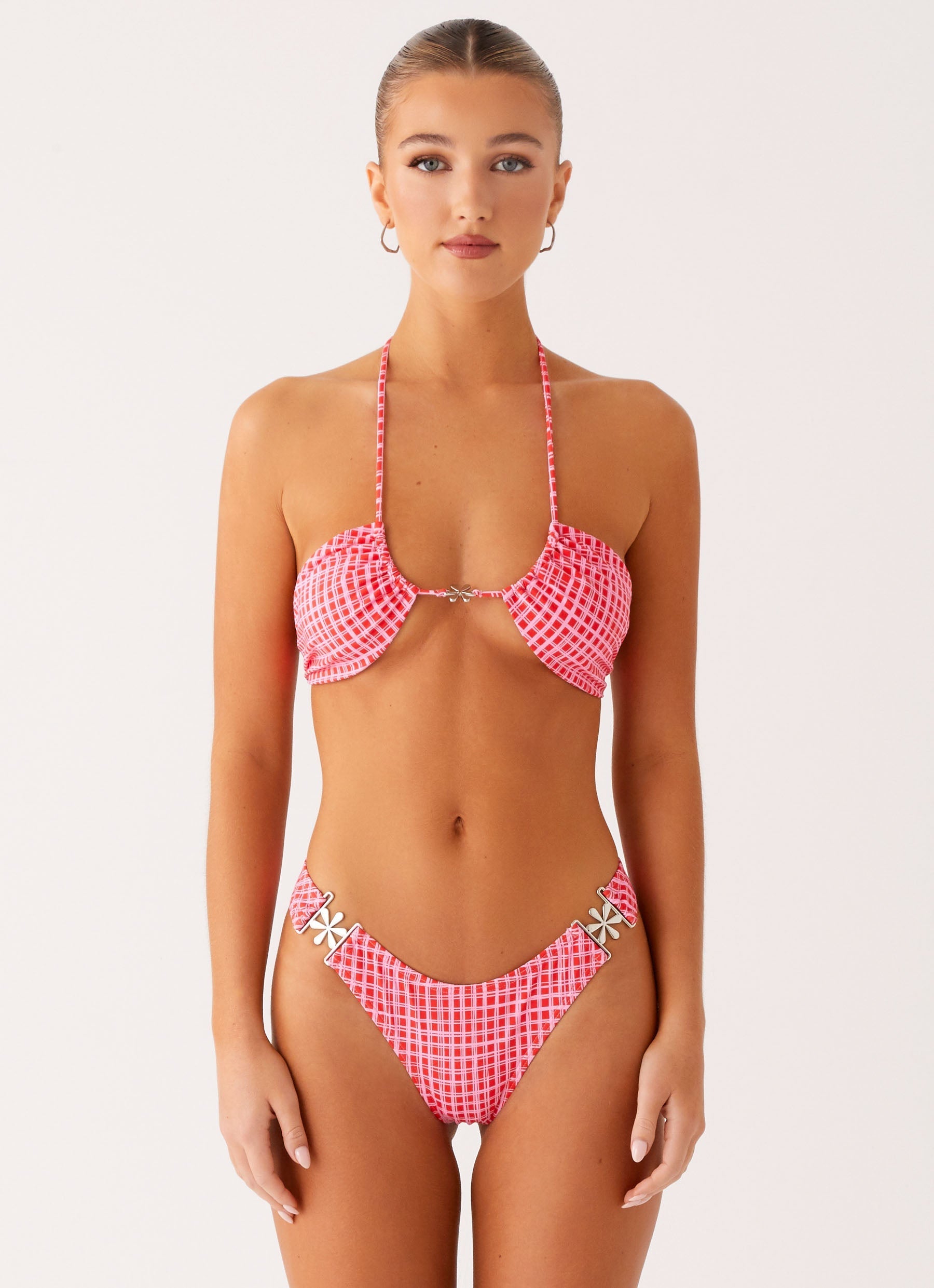 Saint Lucia Bikini Top - Pink Check