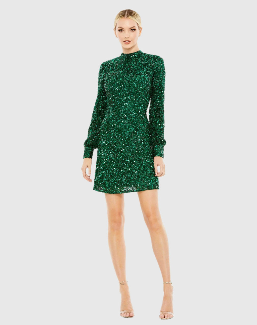 Women's Green Mini Dress Sequin - 5545