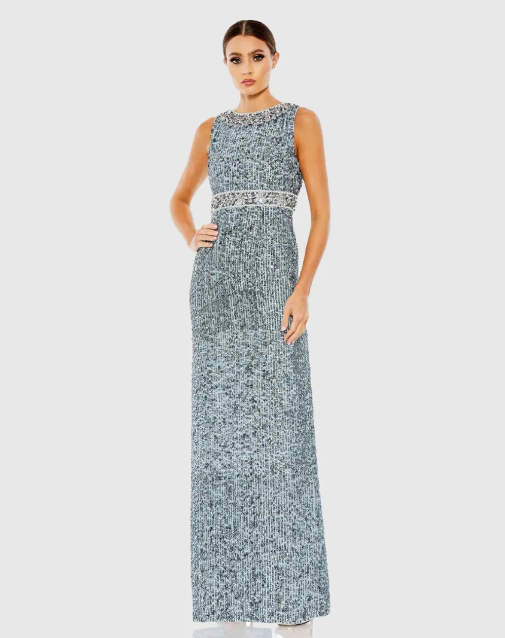 Women's Blue Dress Sequin Sleeveless - Blue