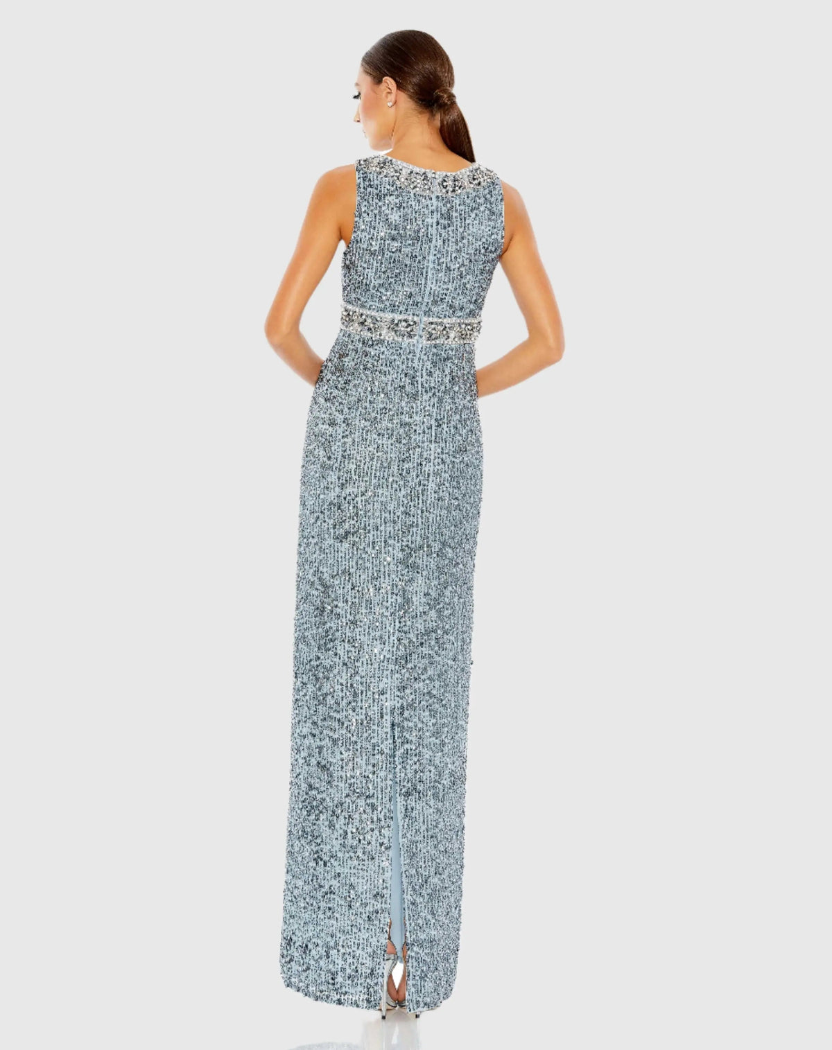 Women's Blue Dress Sequin Sleeveless - Blue