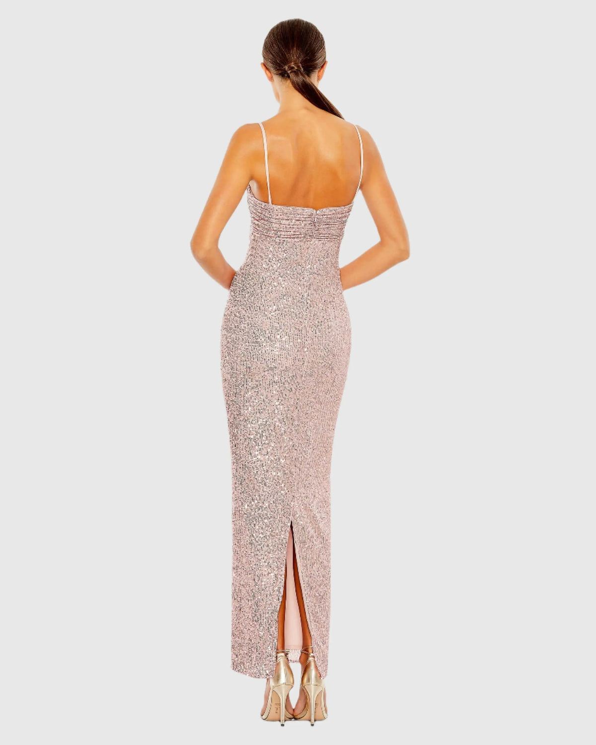 Women's Pink Dress Sequin Strapless
