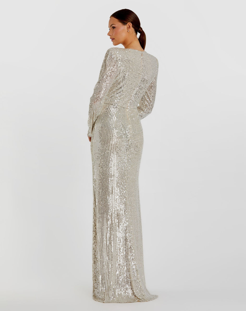 Women's Silver Dress Sequin Ruched