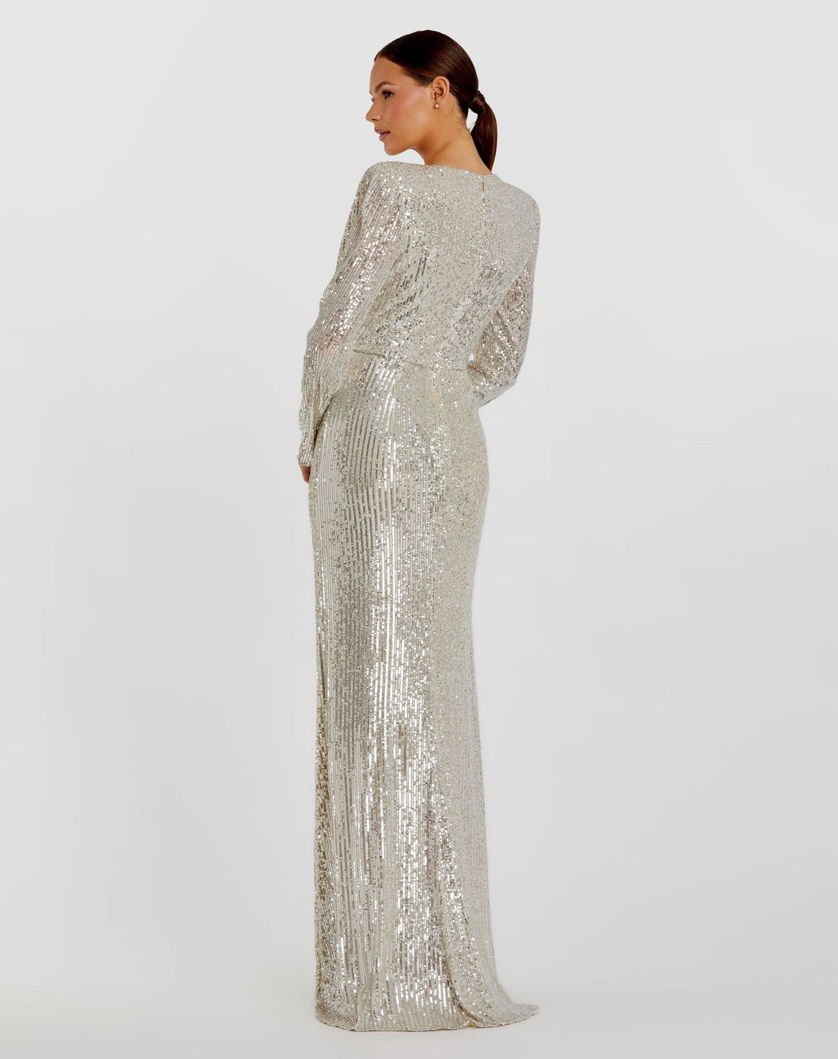Women's Silver Dress Sequin Ruched