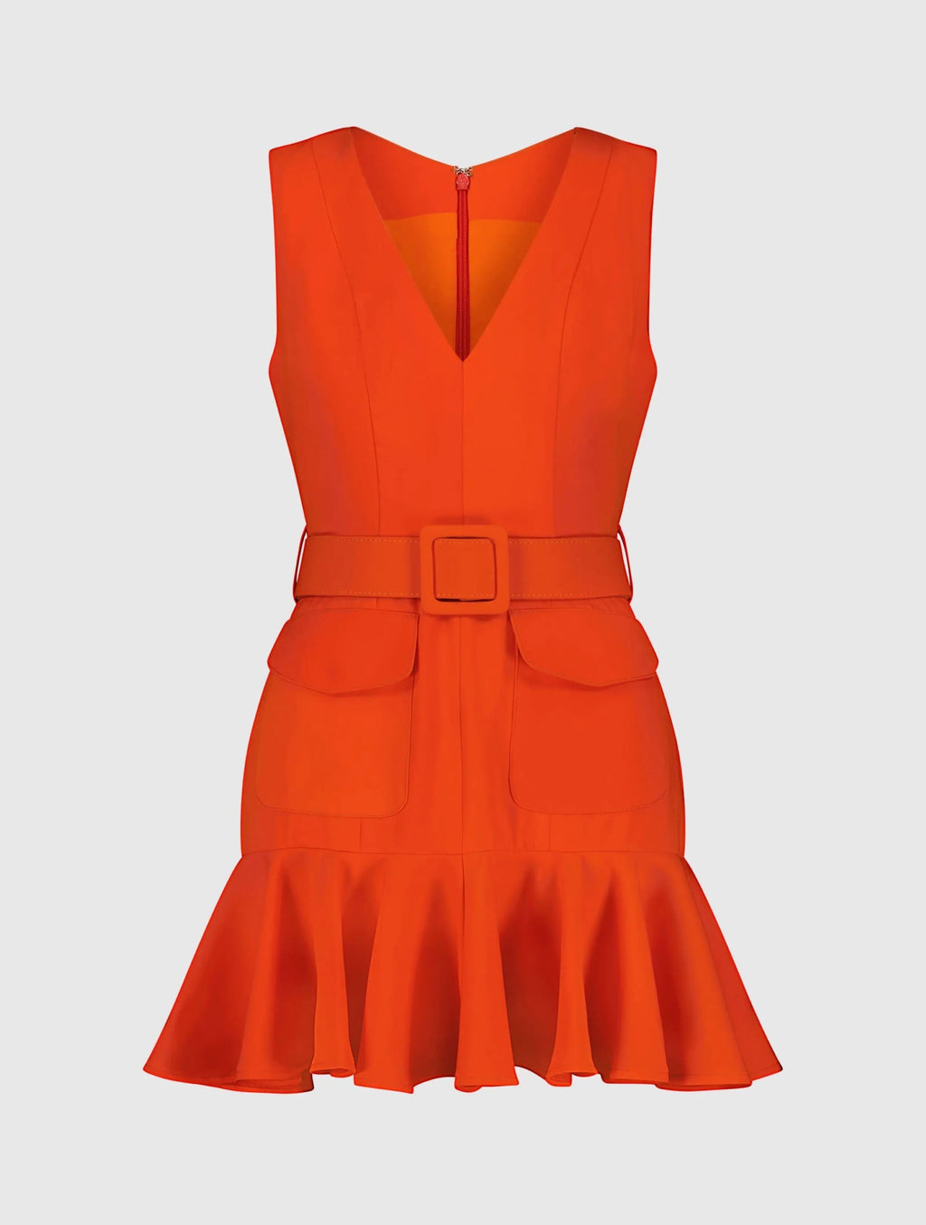 Women's Orange Mini Dress Sleeveless