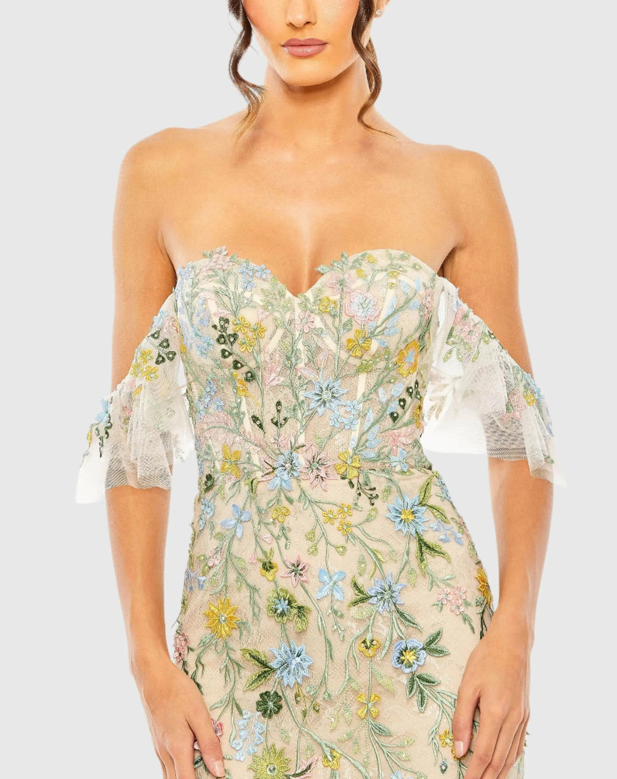 Women's Beige Dress Floral - Beige