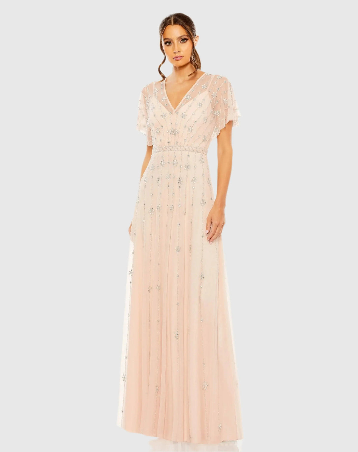 Women's Pink Dress - Pink Floral Mesh