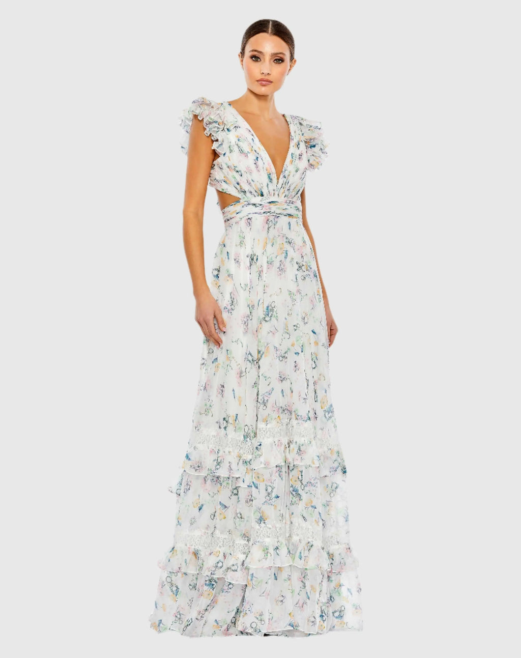 Women's White Maxi Dress Floral