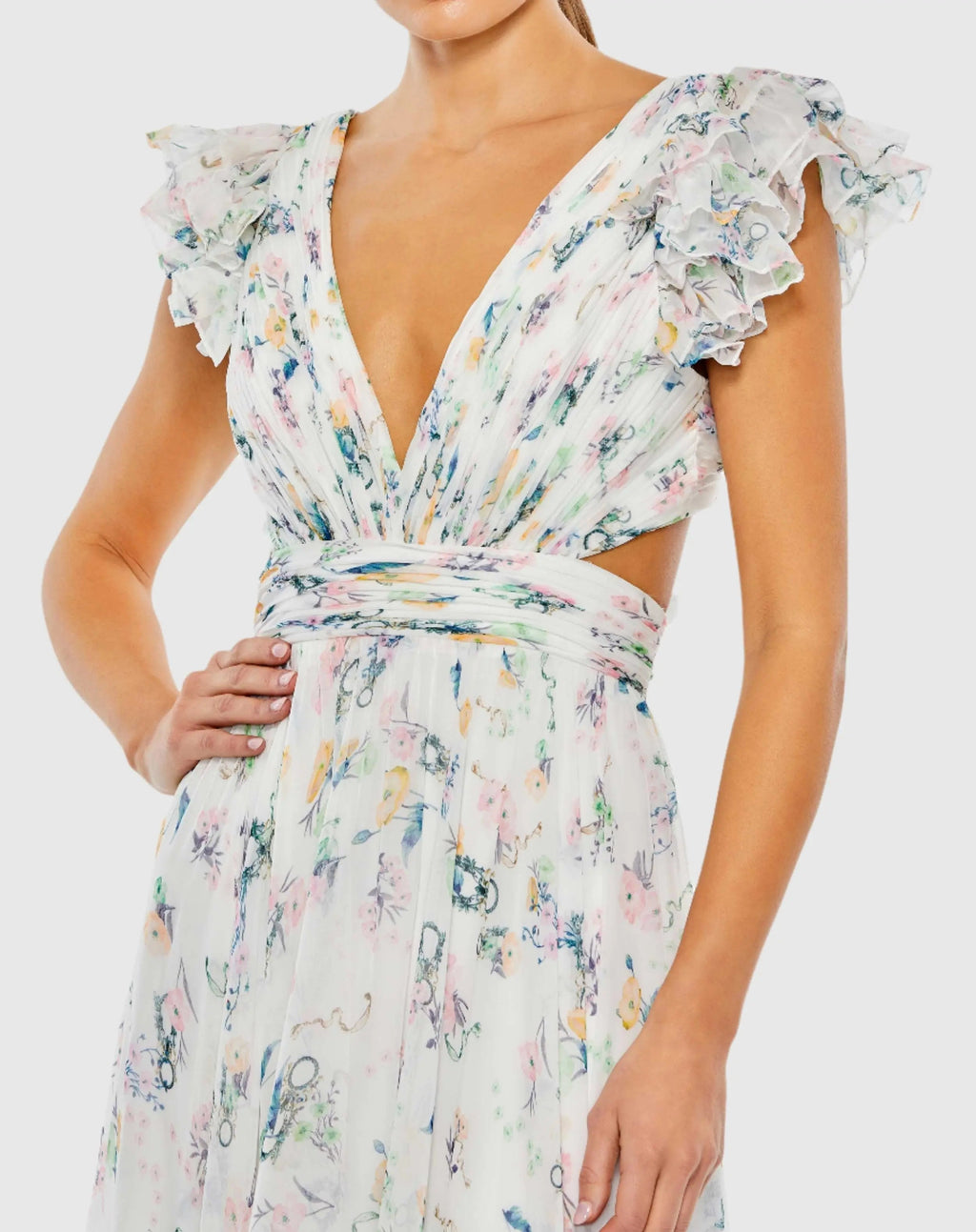Women's White Maxi Dress Floral