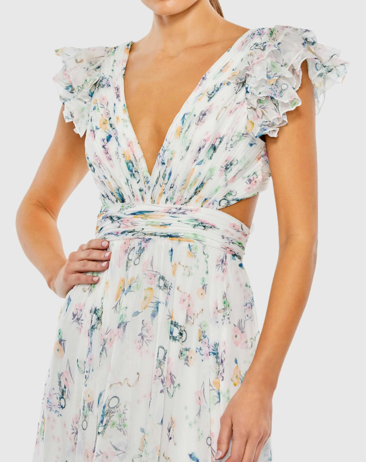 Women's White Maxi Dress Floral