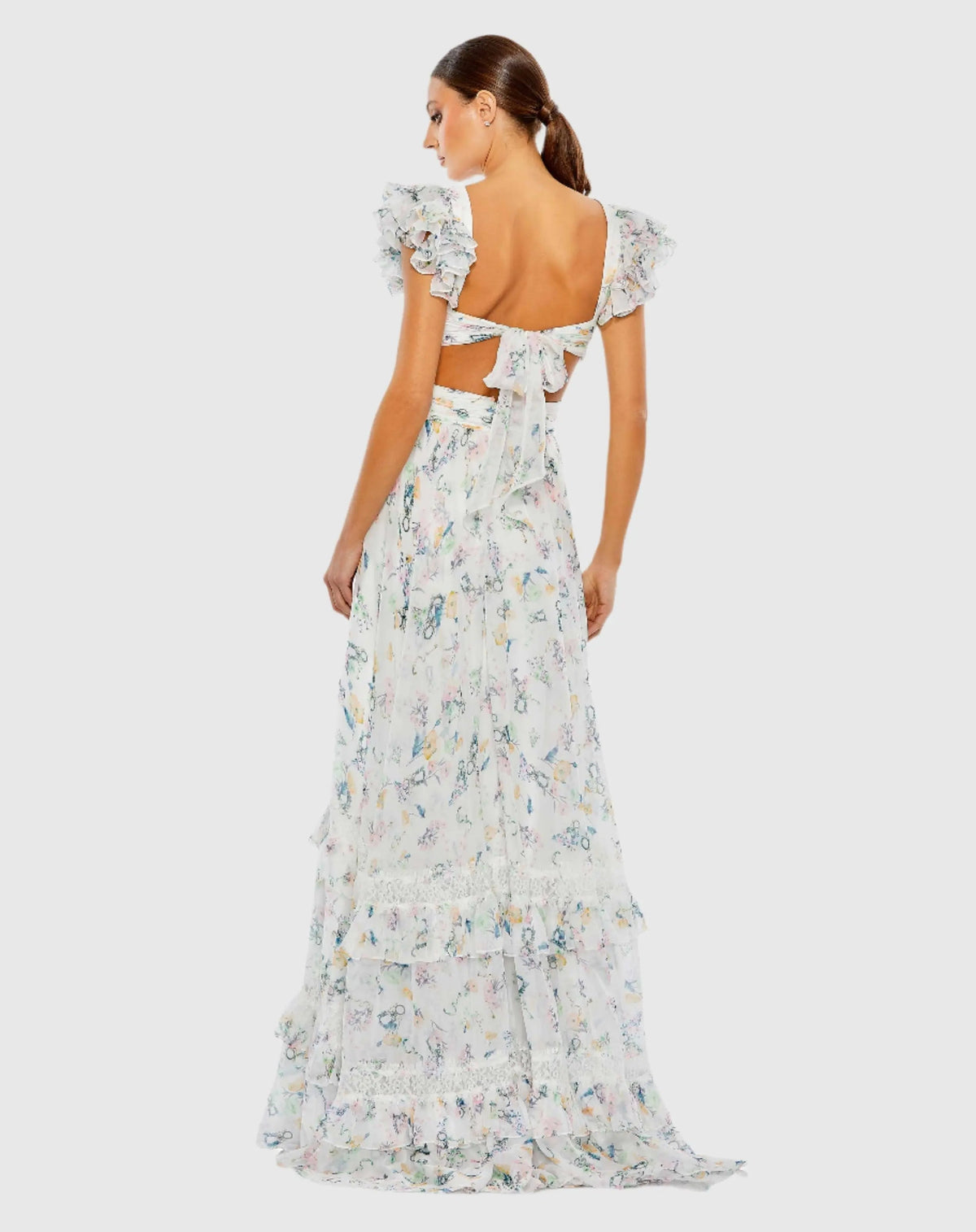 Women's White Maxi Dress Floral