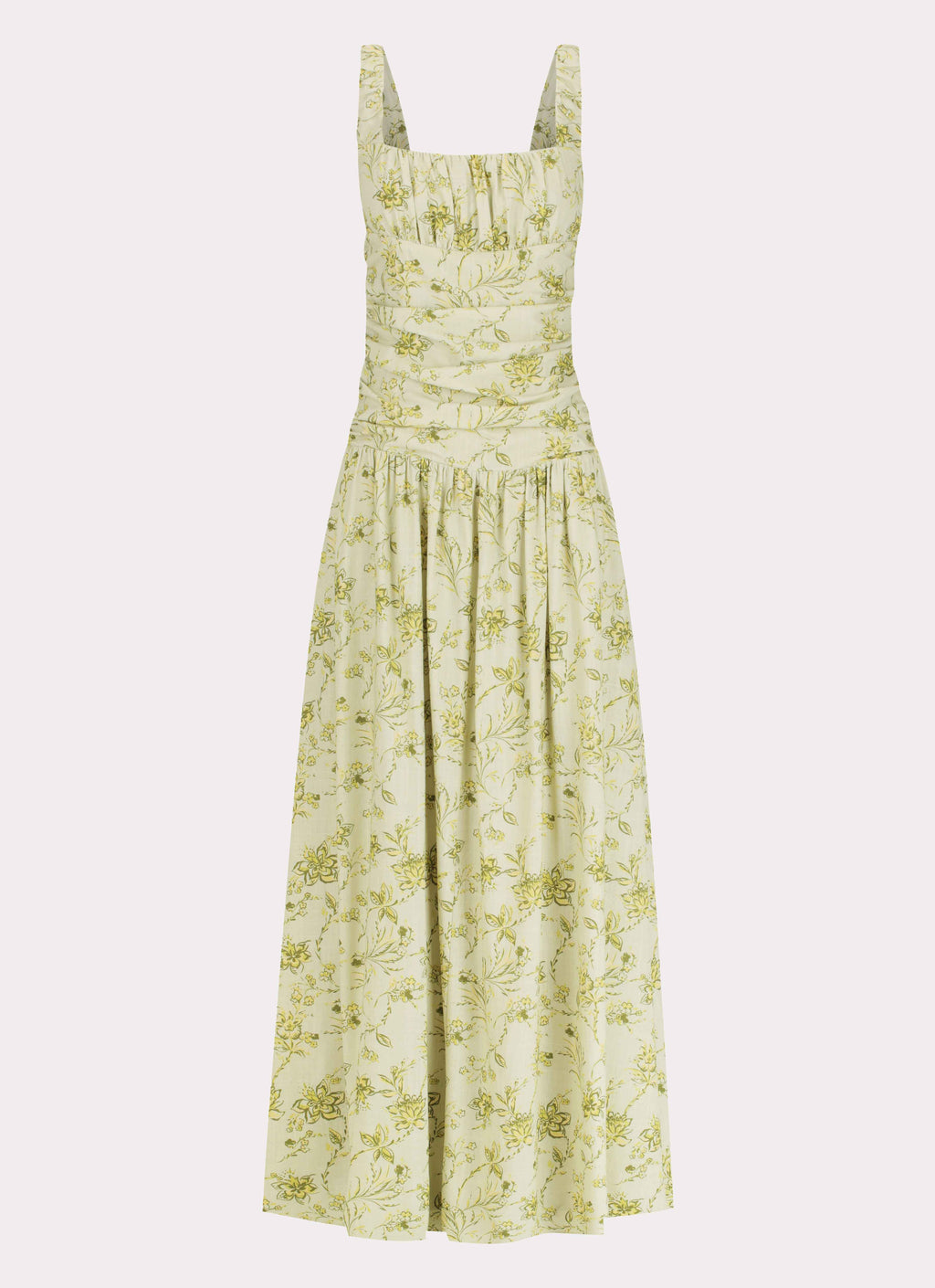 Zinna Linen Maxi Dress - Sage Floral