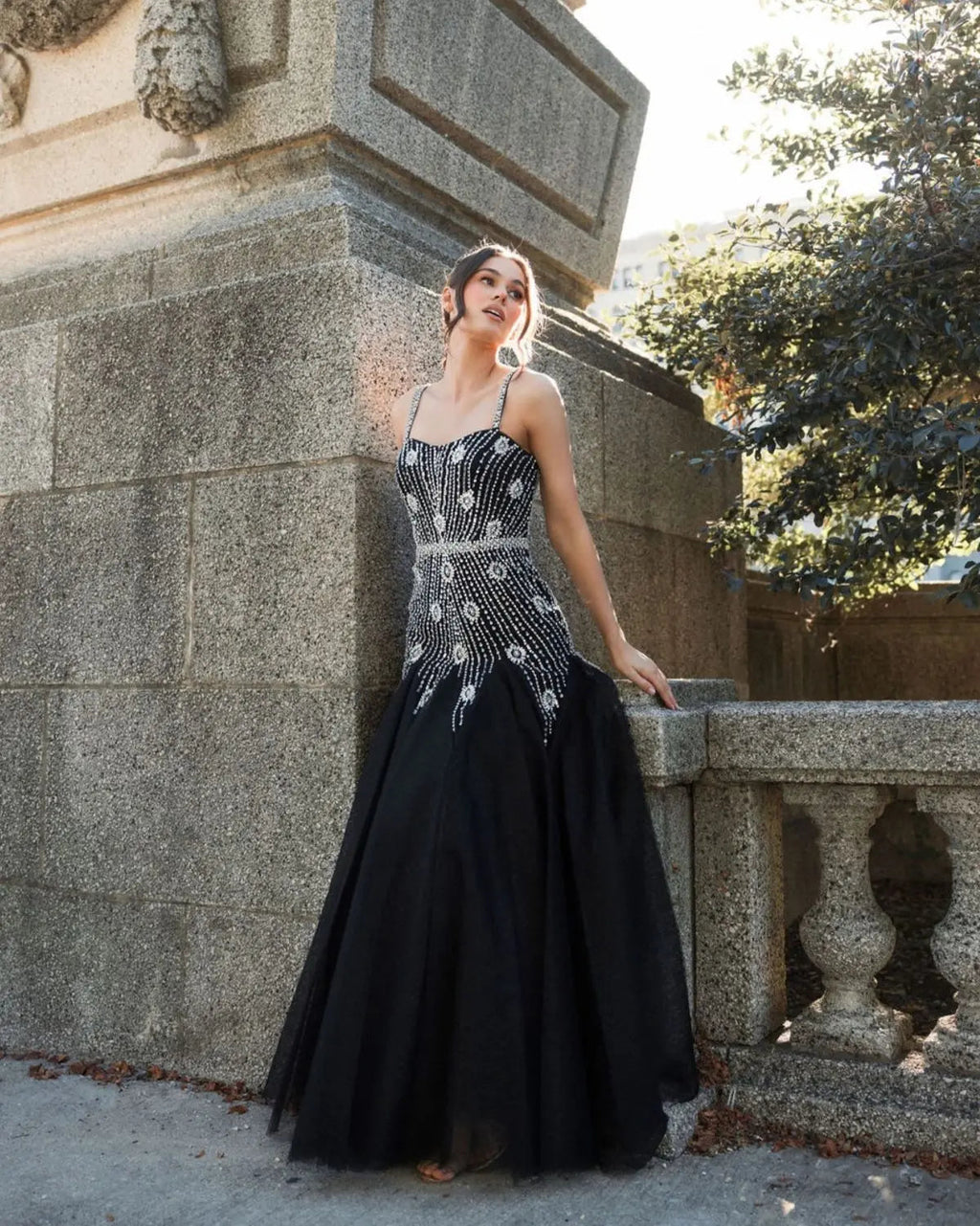 Women's Black Dress - Black Silver